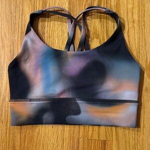 Lululemon sz 4 Energy Longline Bra Med Support, B–D Cups Chroma Blur Multicolor